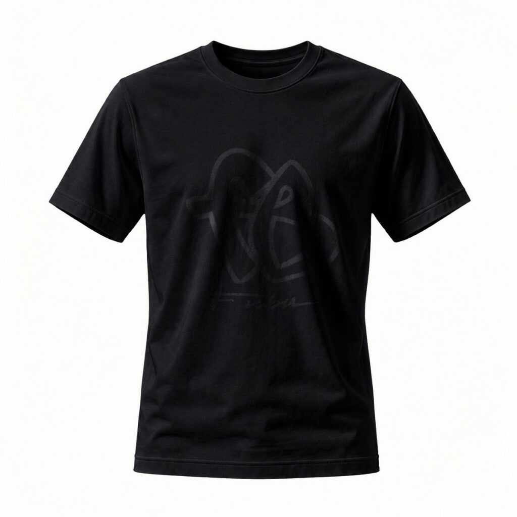 Black T-Shirt with Subtle Logo Design for Men and Women Casual Wear Gift Idea