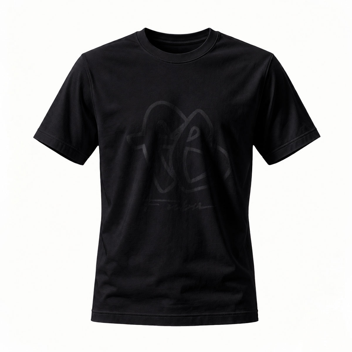 Black T-Shirt with Subtle Logo Design for Men and Women Casual Wear Gift Idea