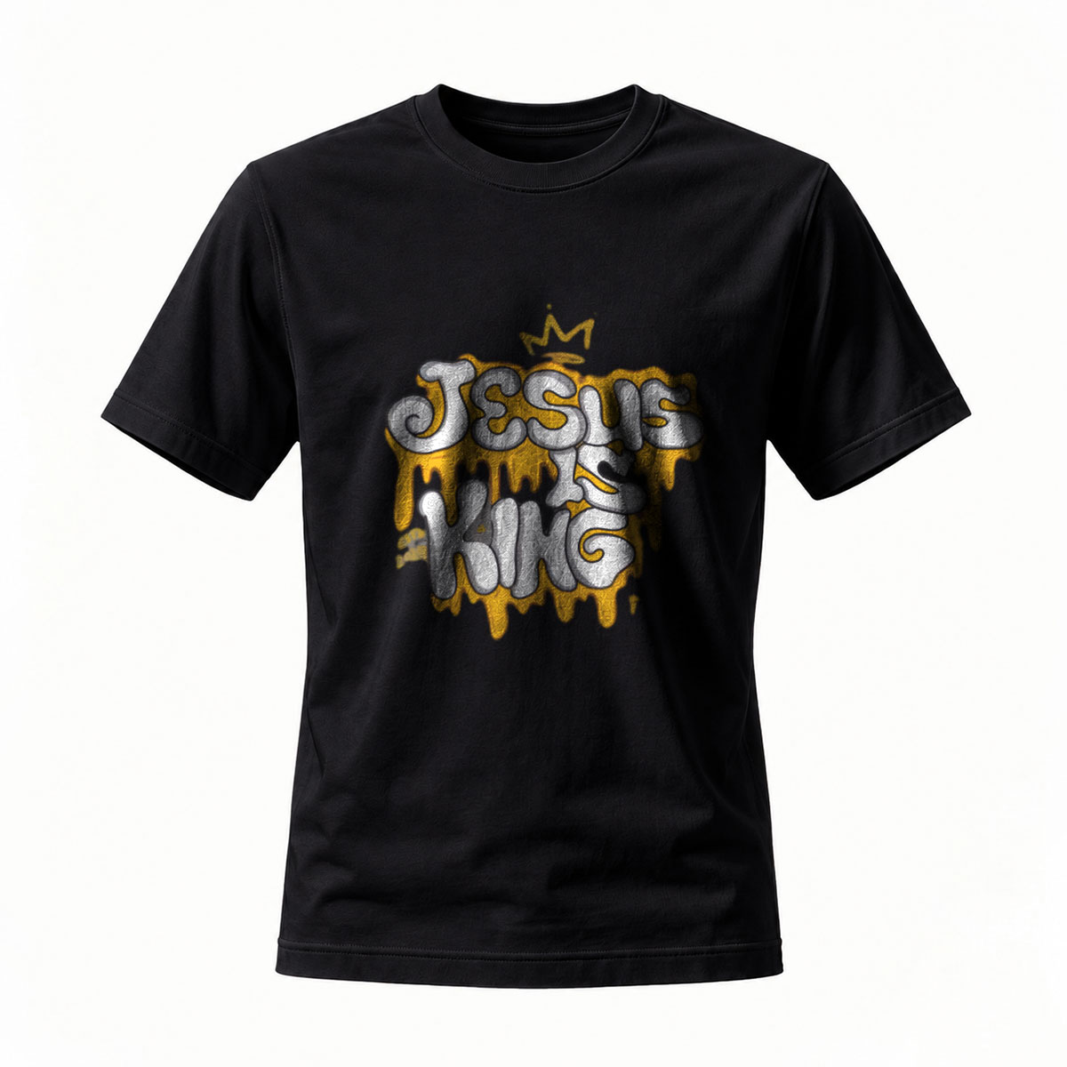 Jesus Is King T-Shirt Men's Black Graphic Tee Christian Gift