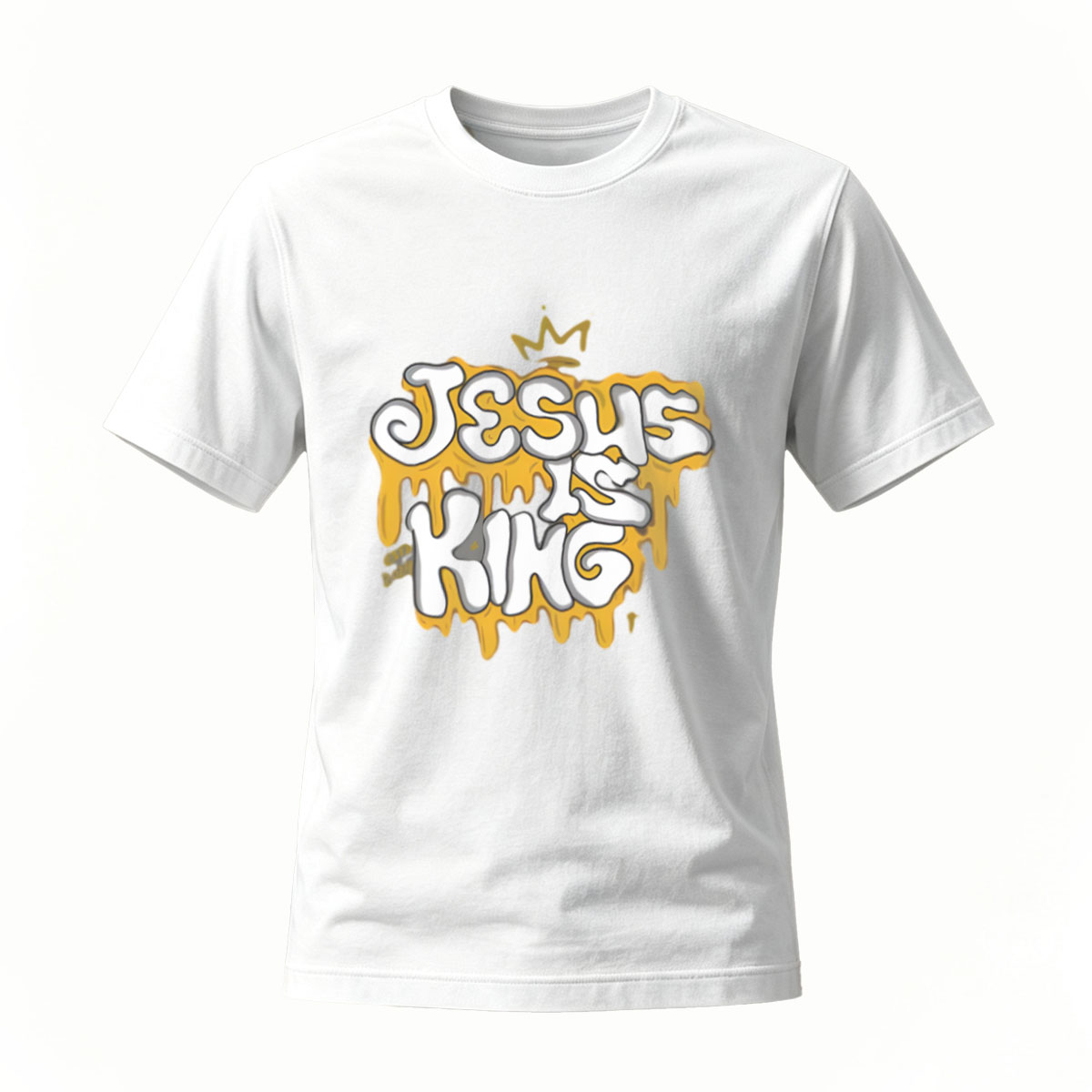Jesus Is King T-Shirt Men's Black Graphic Tee Christian Gift - Image 2