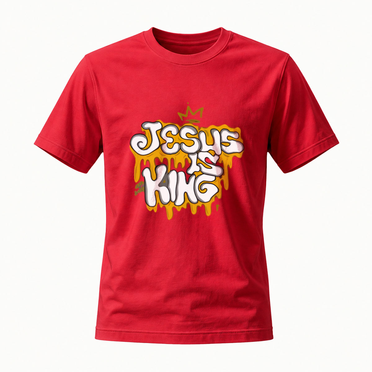 Jesus Is King T-Shirt Men's Black Graphic Tee Christian Gift - Image 5