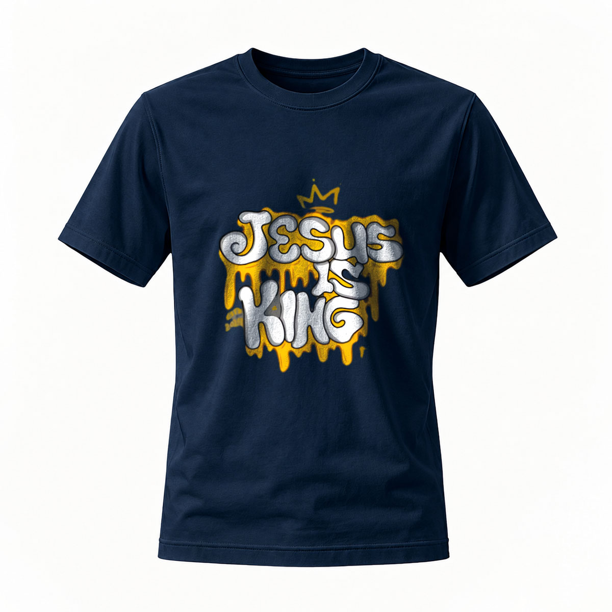 Jesus Is King T-Shirt Men's Black Graphic Tee Christian Gift - Image 7