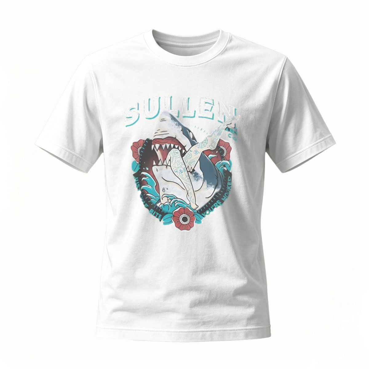 Sullen Shark Graphic T-Shirt Men's Black Streetwear Design - Image 2