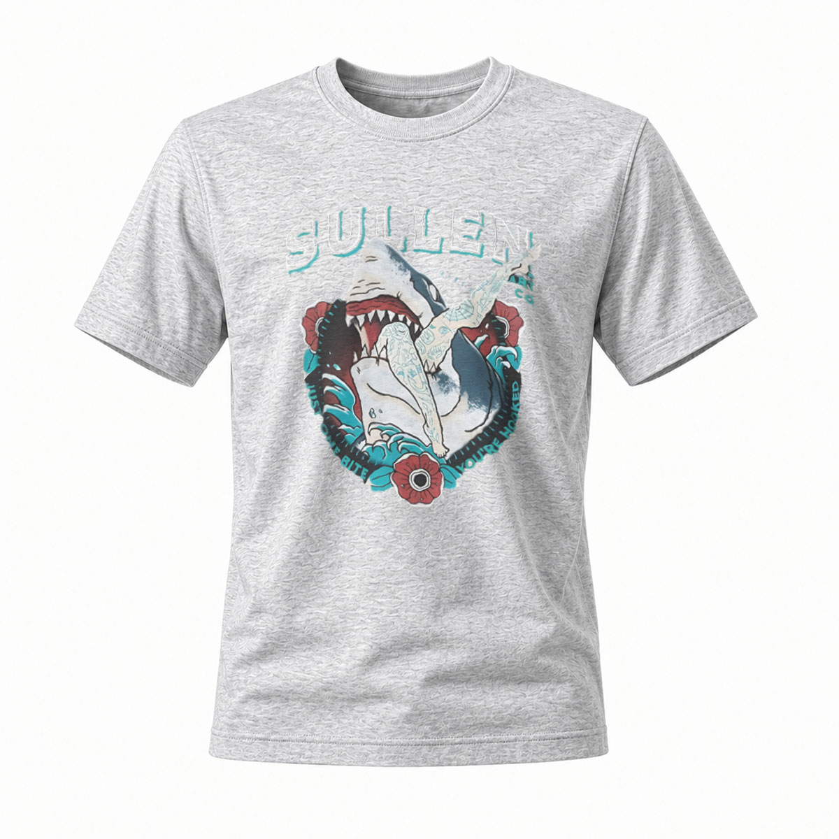 Sullen Shark Graphic T-Shirt Men's Black Streetwear Design - Image 3