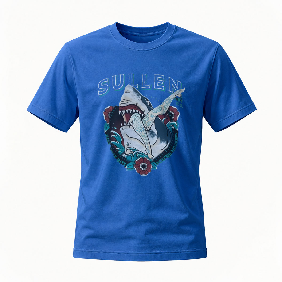Sullen Shark Graphic T-Shirt Men's Black Streetwear Design - Image 4