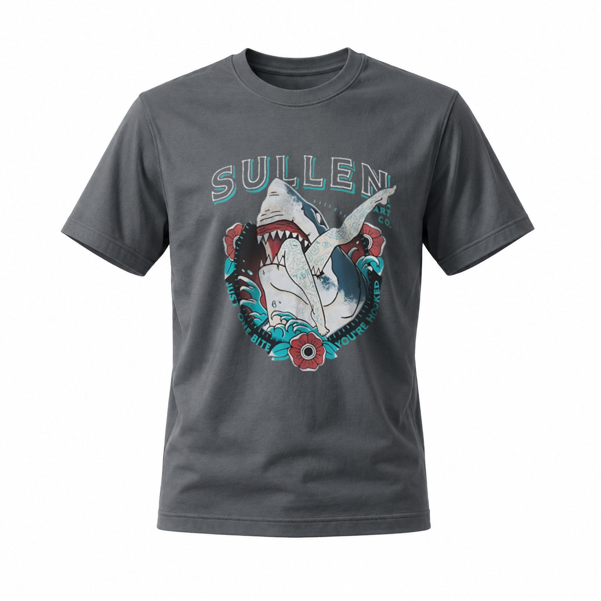 Sullen Shark Graphic T-Shirt Men's Black Streetwear Design - Image 6