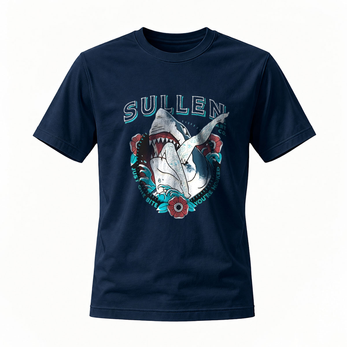 Sullen Shark Graphic T-Shirt Men's Black Streetwear Design - Image 7