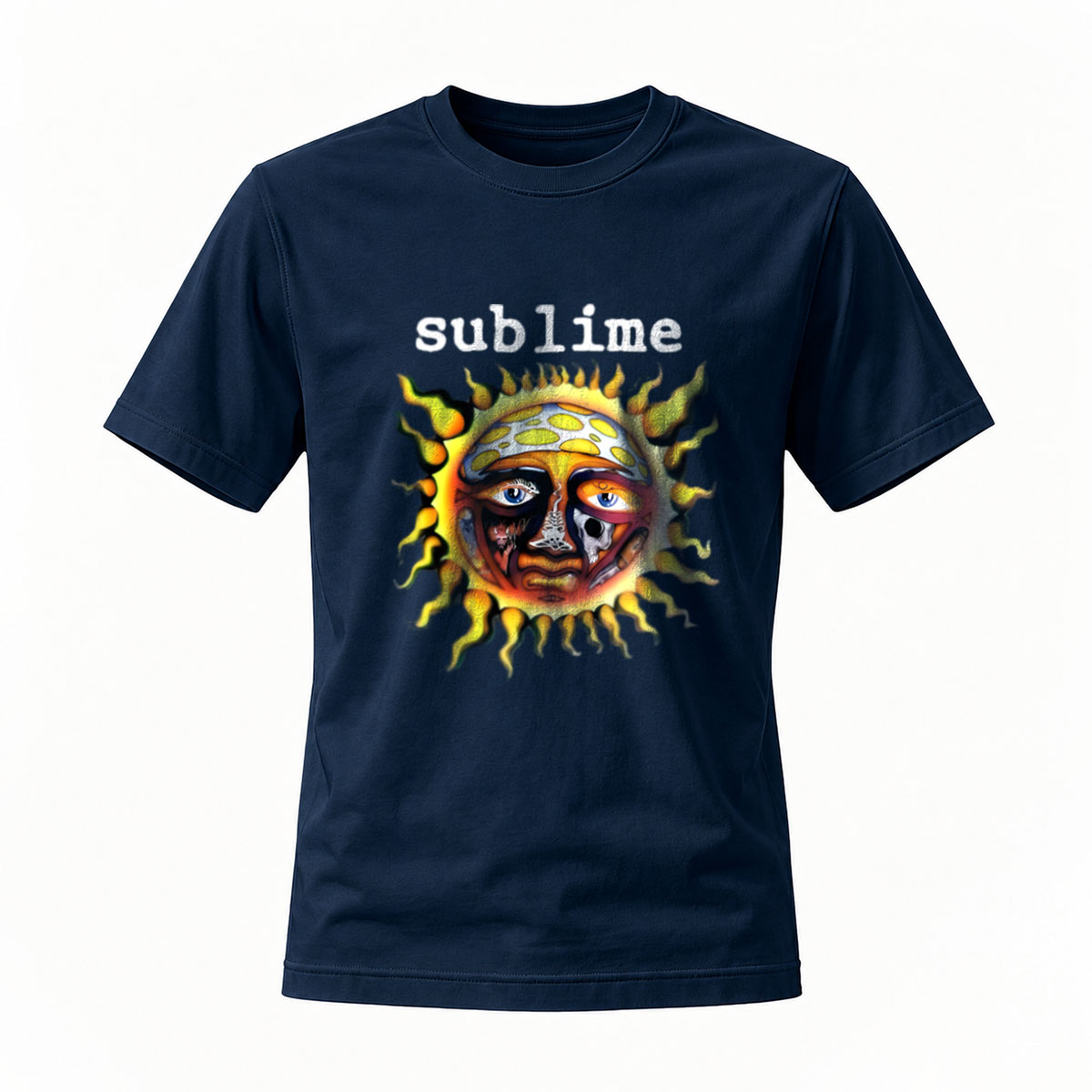 Sublime Sun Face Logo T-Shirt Men's Black Band Tee - Image 7
