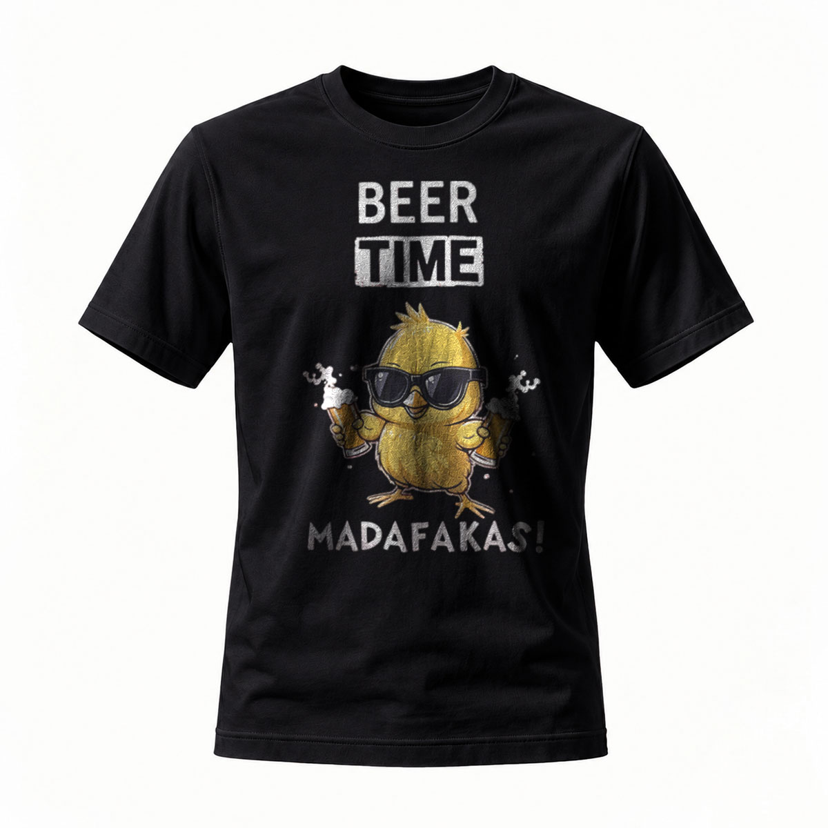 Beer Time MadaFakas Chick T-Shirt Men's Casual Fun Graphic Tee