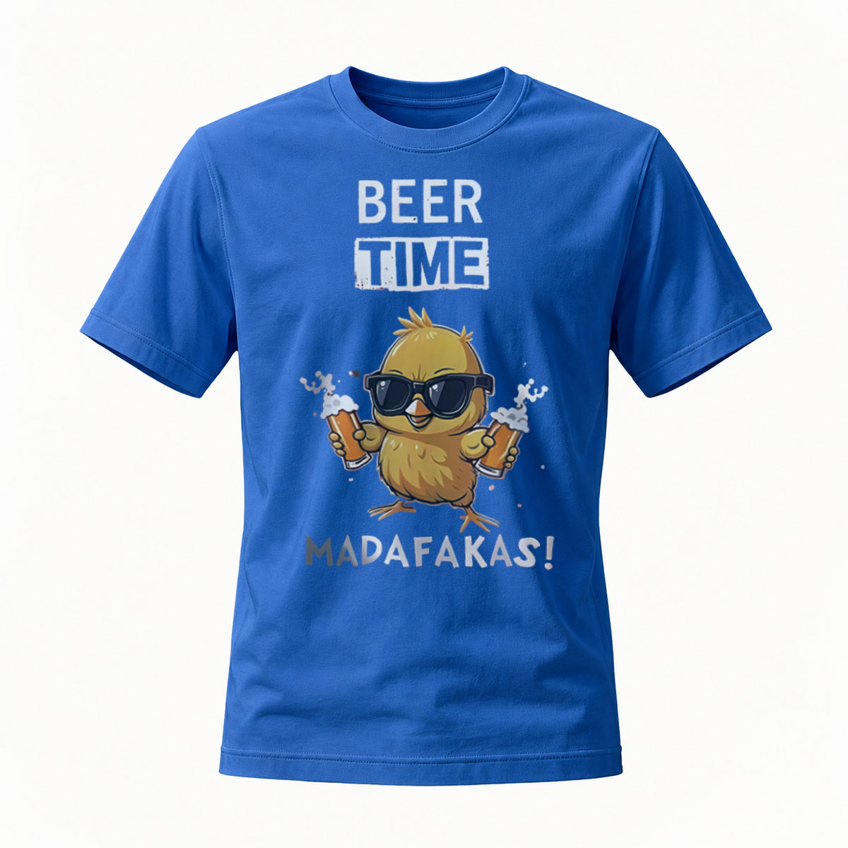 Beer Time MadaFakas Chick T-Shirt Men's Casual Fun Graphic Tee - Image 4
