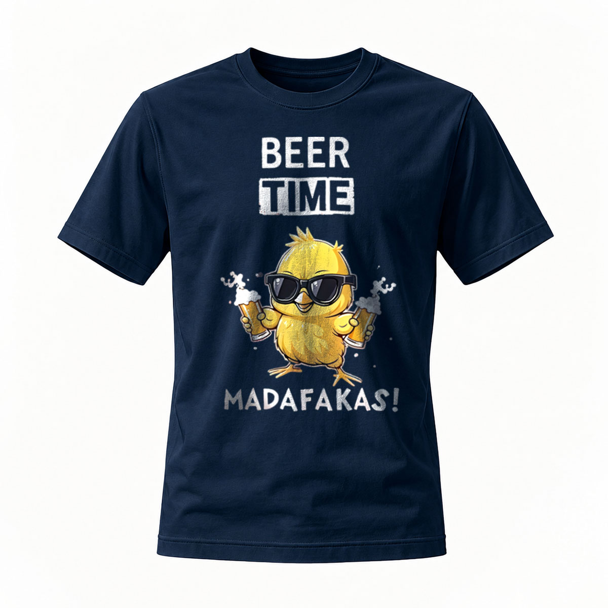 Beer Time MadaFakas Chick T-Shirt Men's Casual Fun Graphic Tee - Image 7