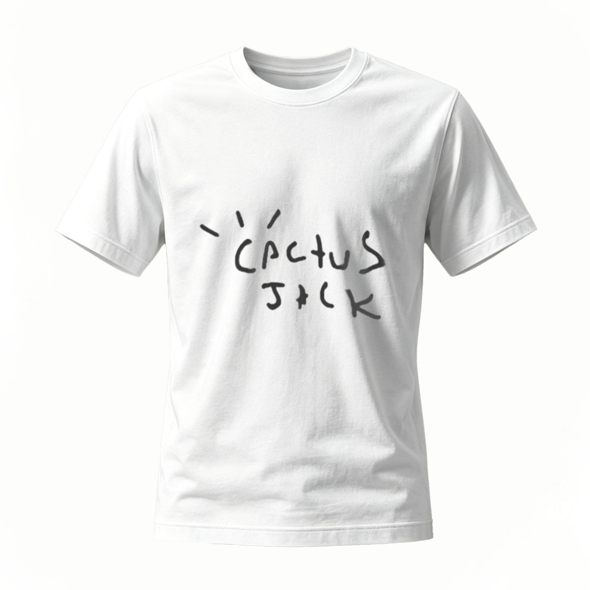 Black T-Shirt with Subtle Text Print Men's Casual Wear - Image 2