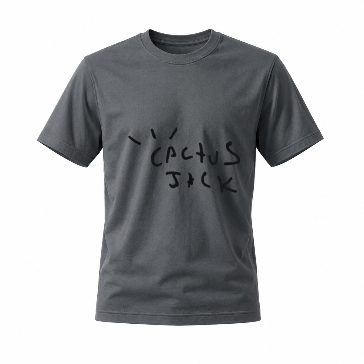Black T-Shirt with Subtle Text Print Men's Casual Wear - Image 6