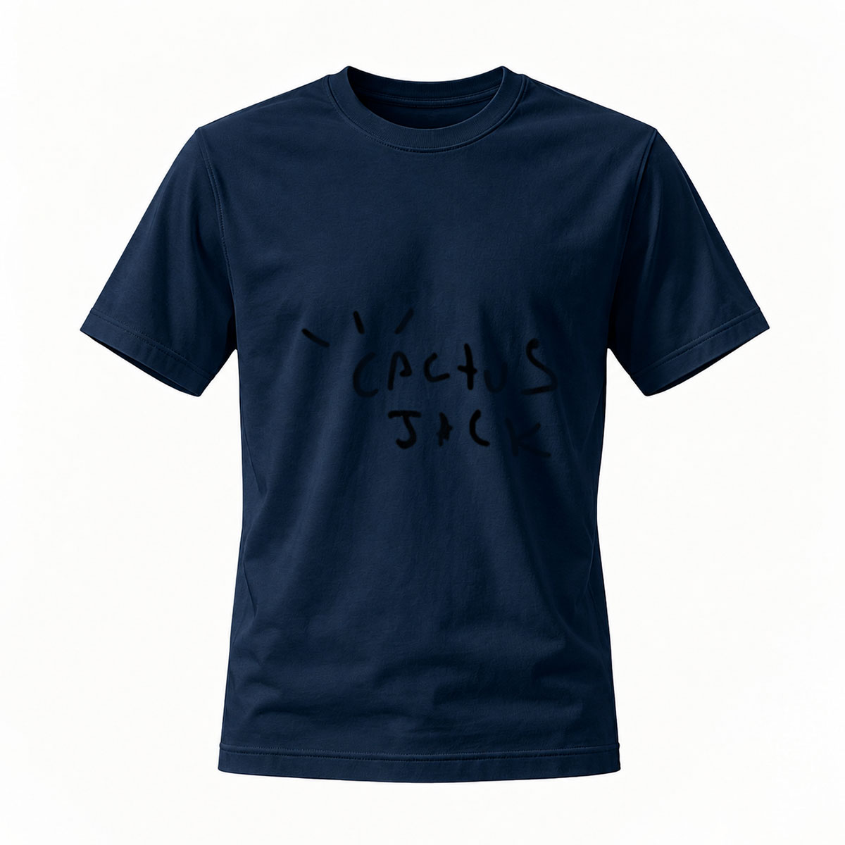 Black T-Shirt with Subtle Text Print Men's Casual Wear - Image 7