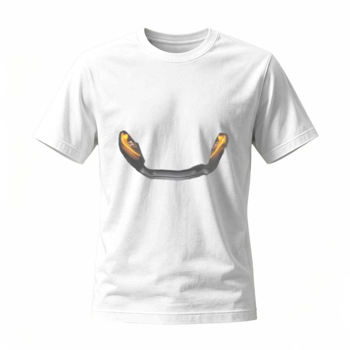 Black T-Shirt with Cat Eyes Print Men's Casual Graphic Tee - Image 2
