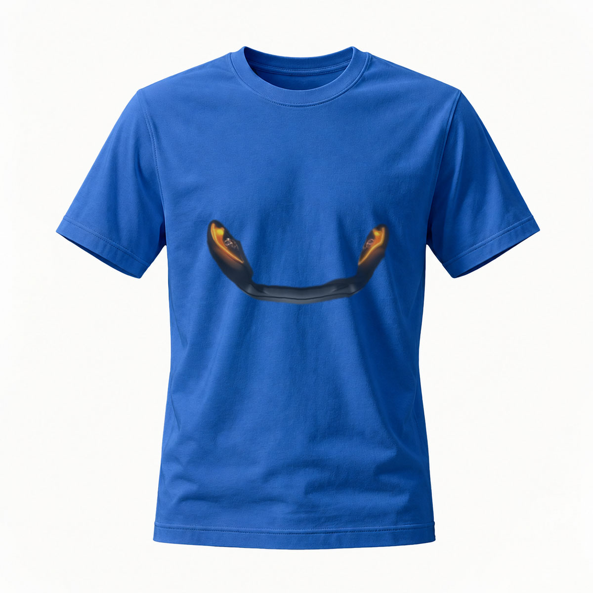 Black T-Shirt with Cat Eyes Print Men's Casual Graphic Tee - Image 4