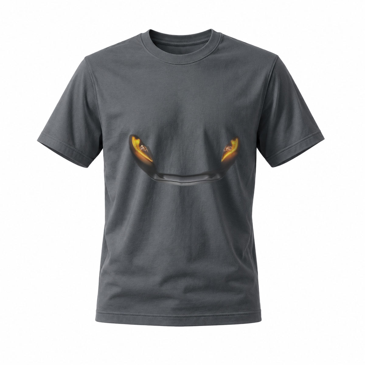 Black T-Shirt with Cat Eyes Print Men's Casual Graphic Tee - Image 6