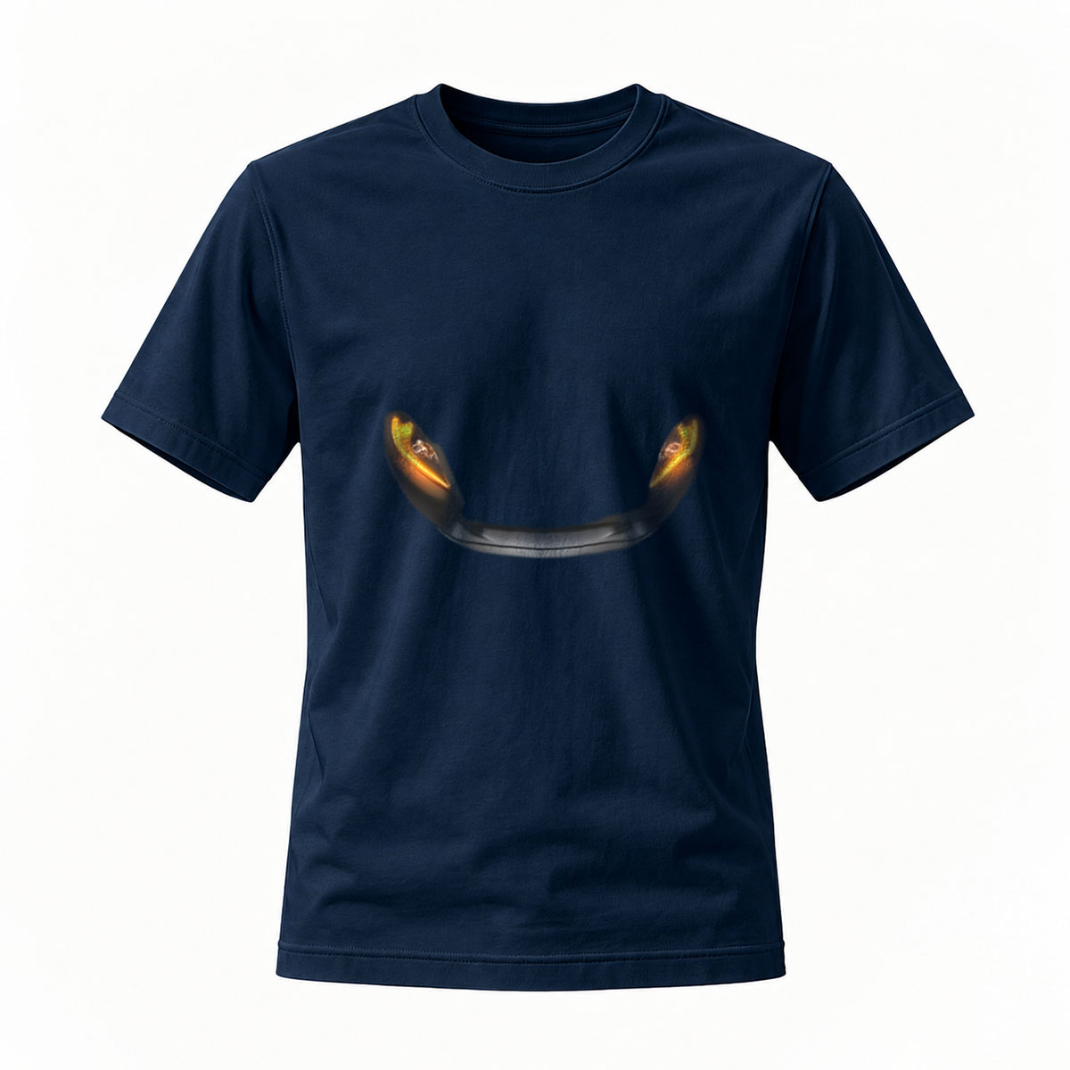 Black T-Shirt with Cat Eyes Print Men's Casual Graphic Tee - Image 7