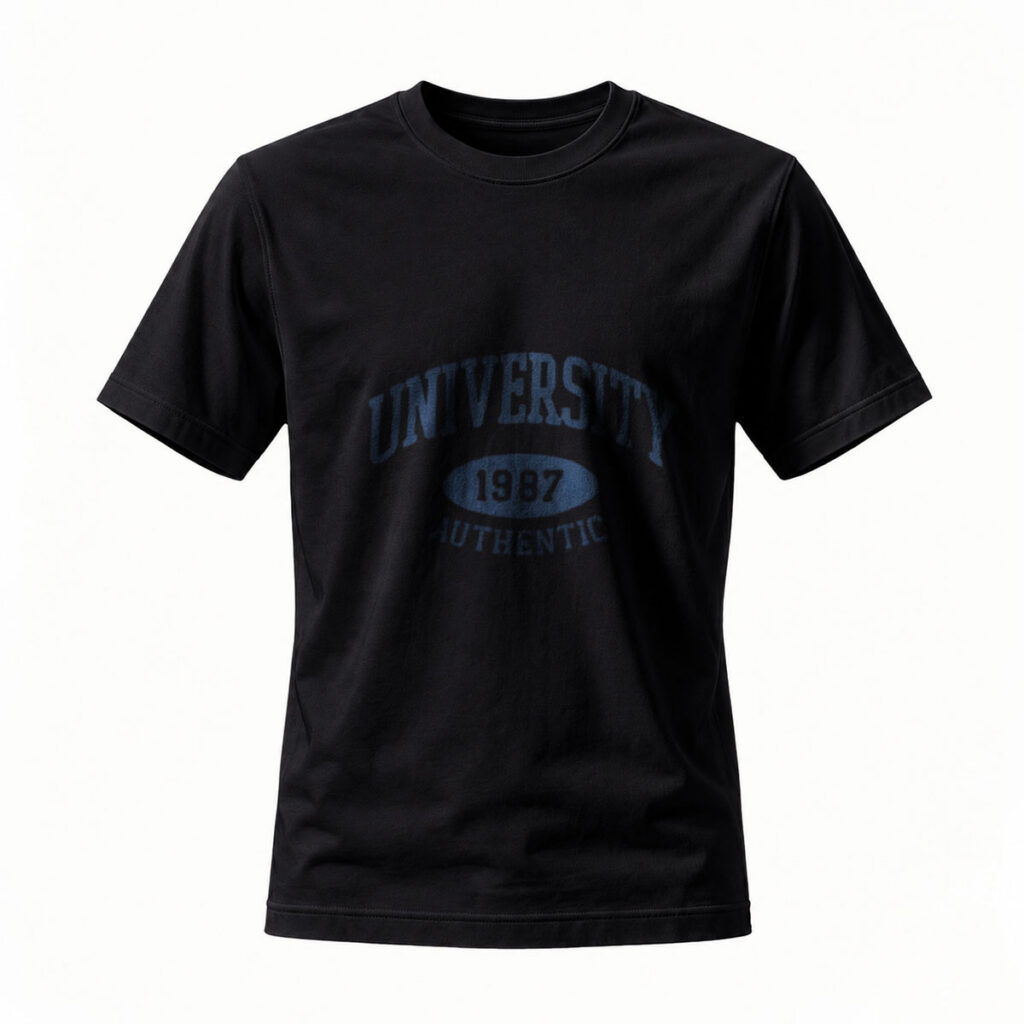 University 1987 Authentic Men's T-Shirt Black Classic Design