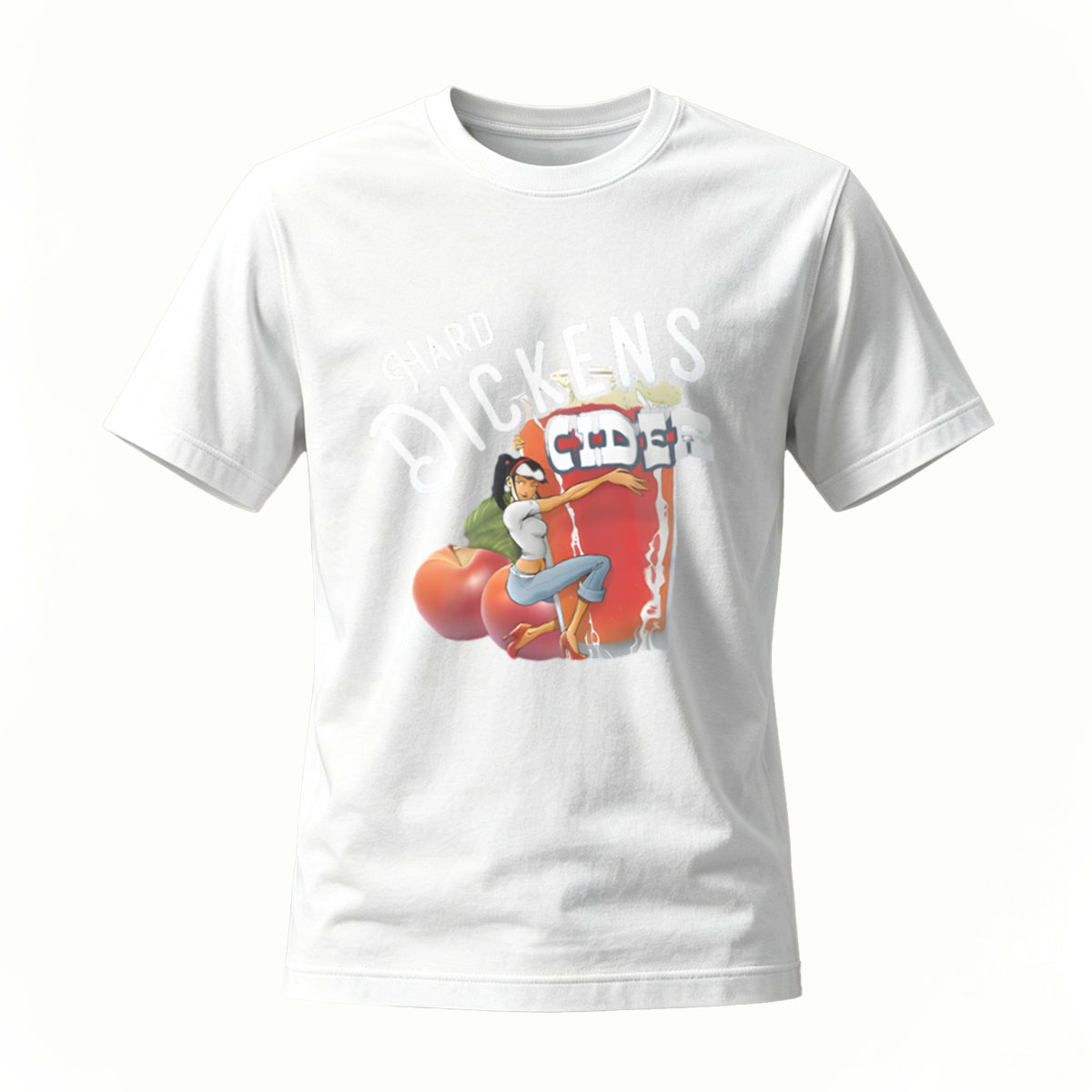 Hard Dickens Cider T-Shirt Men's Black Graphic Tee Apple Drink Design - Image 2