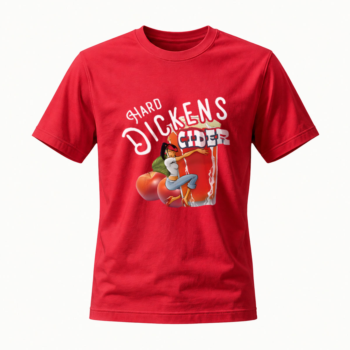 Hard Dickens Cider T-Shirt Men's Black Graphic Tee Apple Drink Design - Image 5