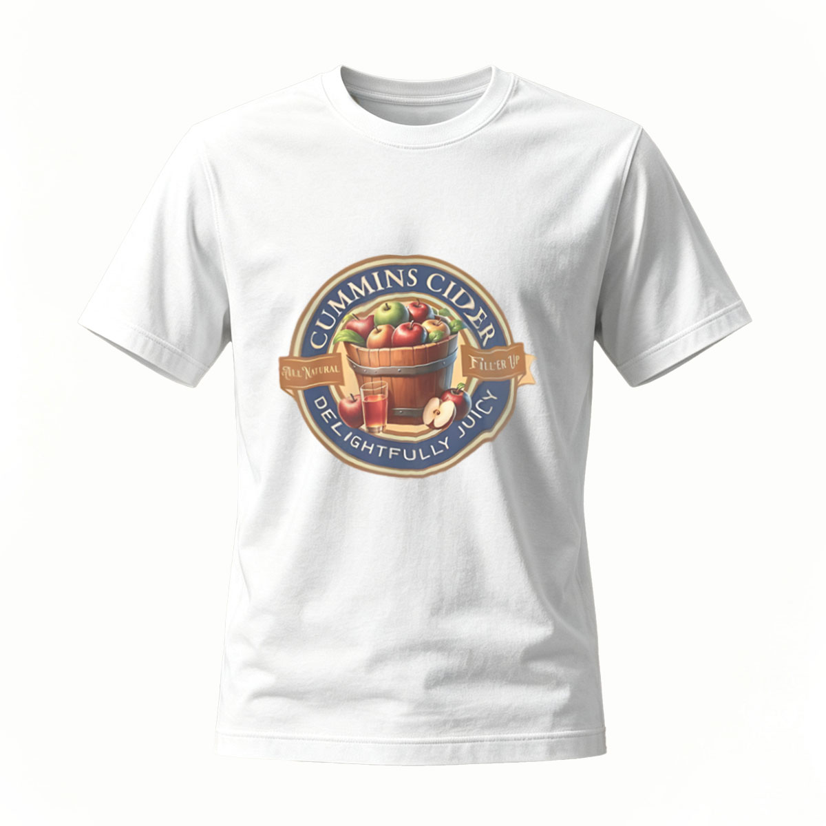 Cummins Cider Logo T-Shirt Men's Black Apple Juice Design - Image 2