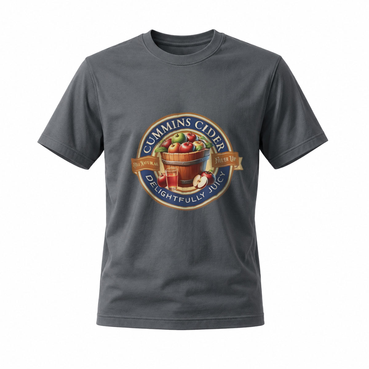 Cummins Cider Logo T-Shirt Men's Black Apple Juice Design - Image 6