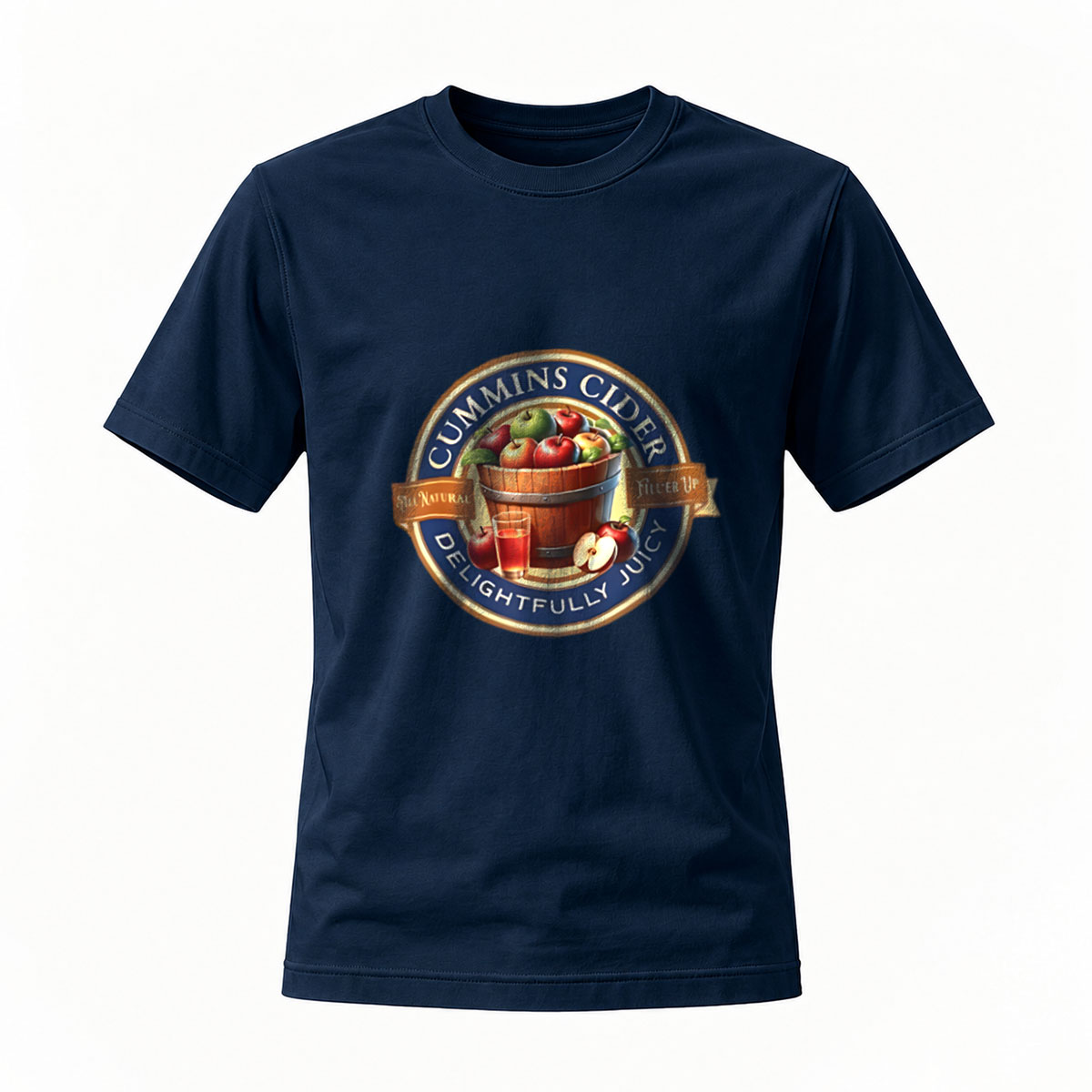 Cummins Cider Logo T-Shirt Men's Black Apple Juice Design - Image 7
