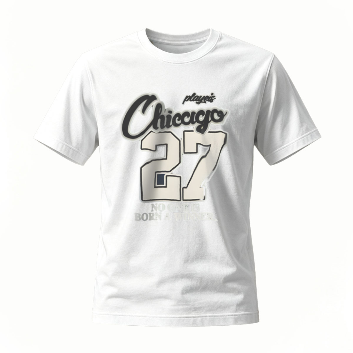 Chicago 27 No One Is Born A Winner T-Shirt Men's Black - Image 2