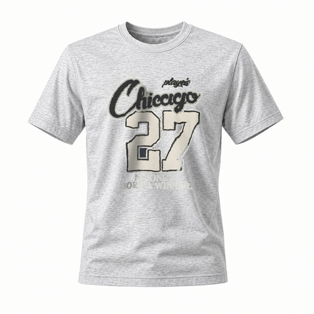 Chicago 27 No One Is Born A Winner T-Shirt Men's Black - Image 3