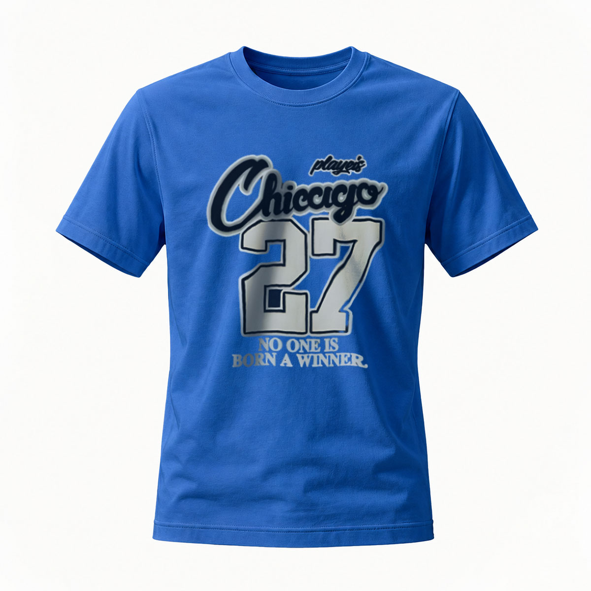 Chicago 27 No One Is Born A Winner T-Shirt Men's Black - Image 4