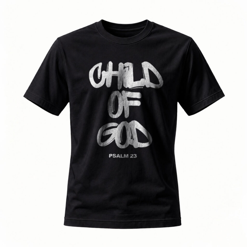 Child of God Psalm 23 Mens T-Shirt Religious Faith Apparel