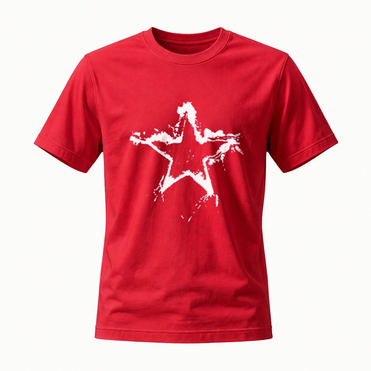 Black Star Print T-Shirt Men's Casual Fashion Graphic Tee - Image 5