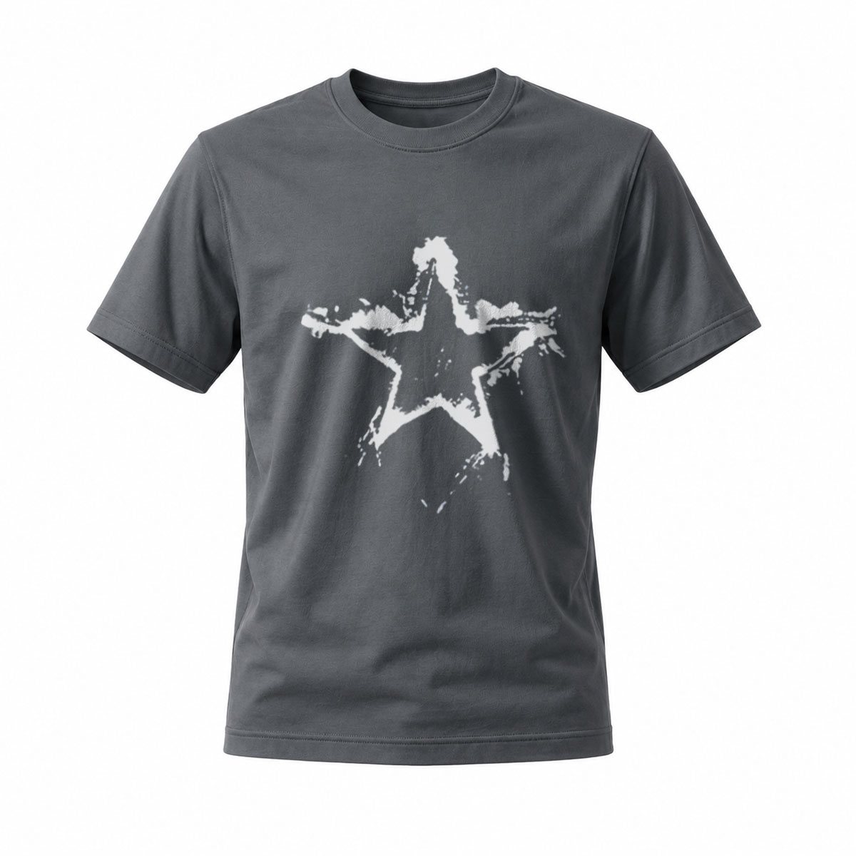 Black Star Print T-Shirt Men's Casual Fashion Graphic Tee - Image 6