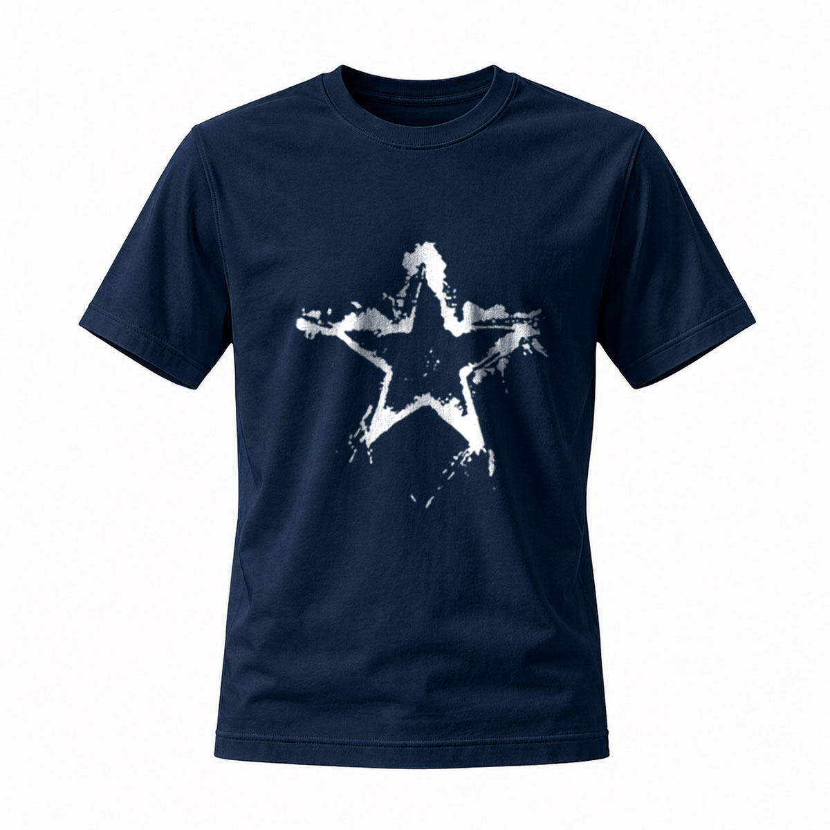Black Star Print T-Shirt Men's Casual Fashion Graphic Tee - Image 7