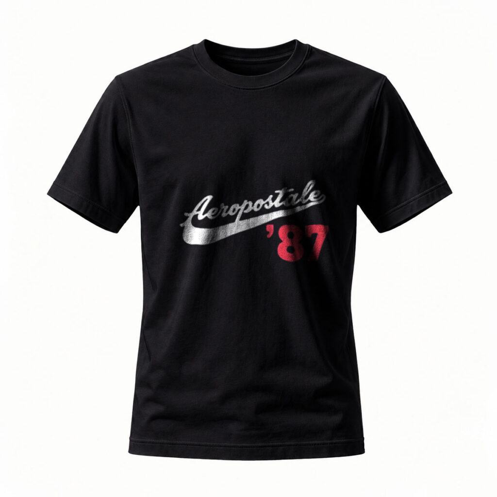 Aeropostale 87 Logo Black T-Shirt Men's Casual Wear