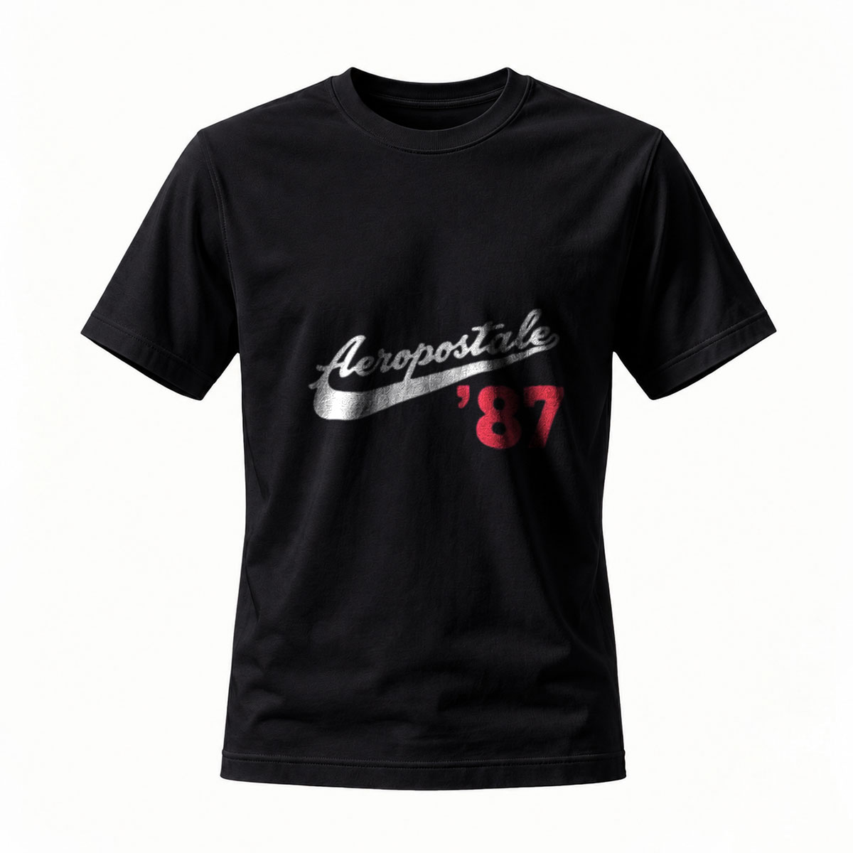 Aeropostale 87 Logo Black T-Shirt Men's Casual Wear