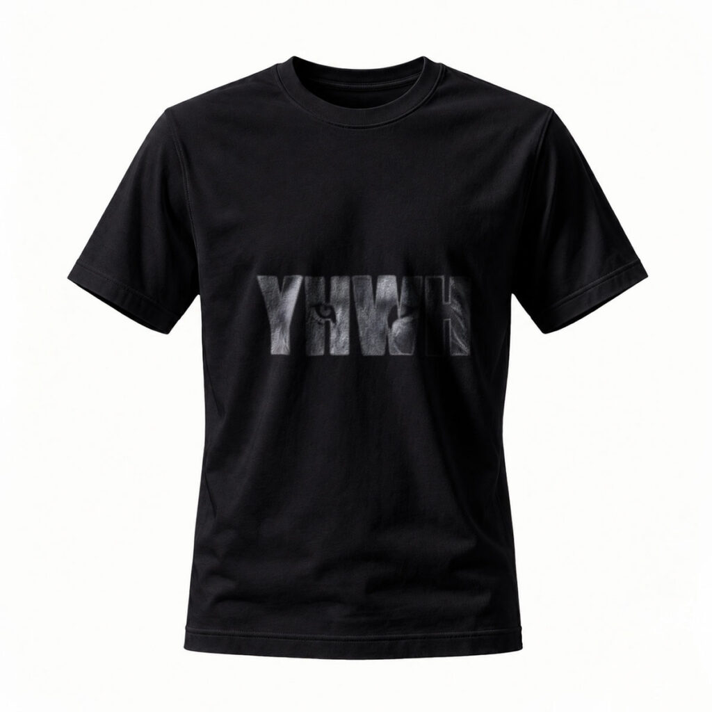 YHWH Black T-Shirt Men's Religious Graphic Tee Fashion Statement Wear