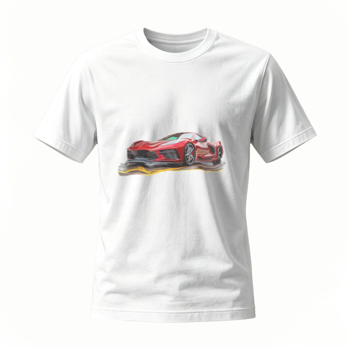 Red Sports Car Racing T-Shirt Men's Casual Wear - Image 2
