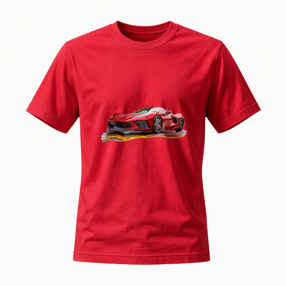 Red Sports Car Racing T-Shirt Men's Casual Wear - Image 5