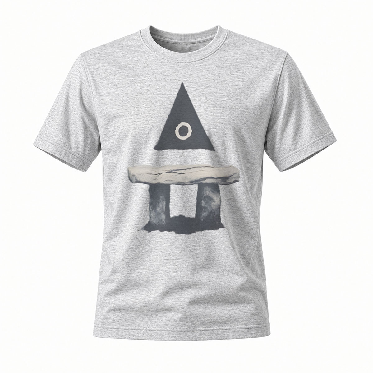 Black T-Shirt with Abstract Pyramid Print Men's Casual Wear Gift Idea - Image 3