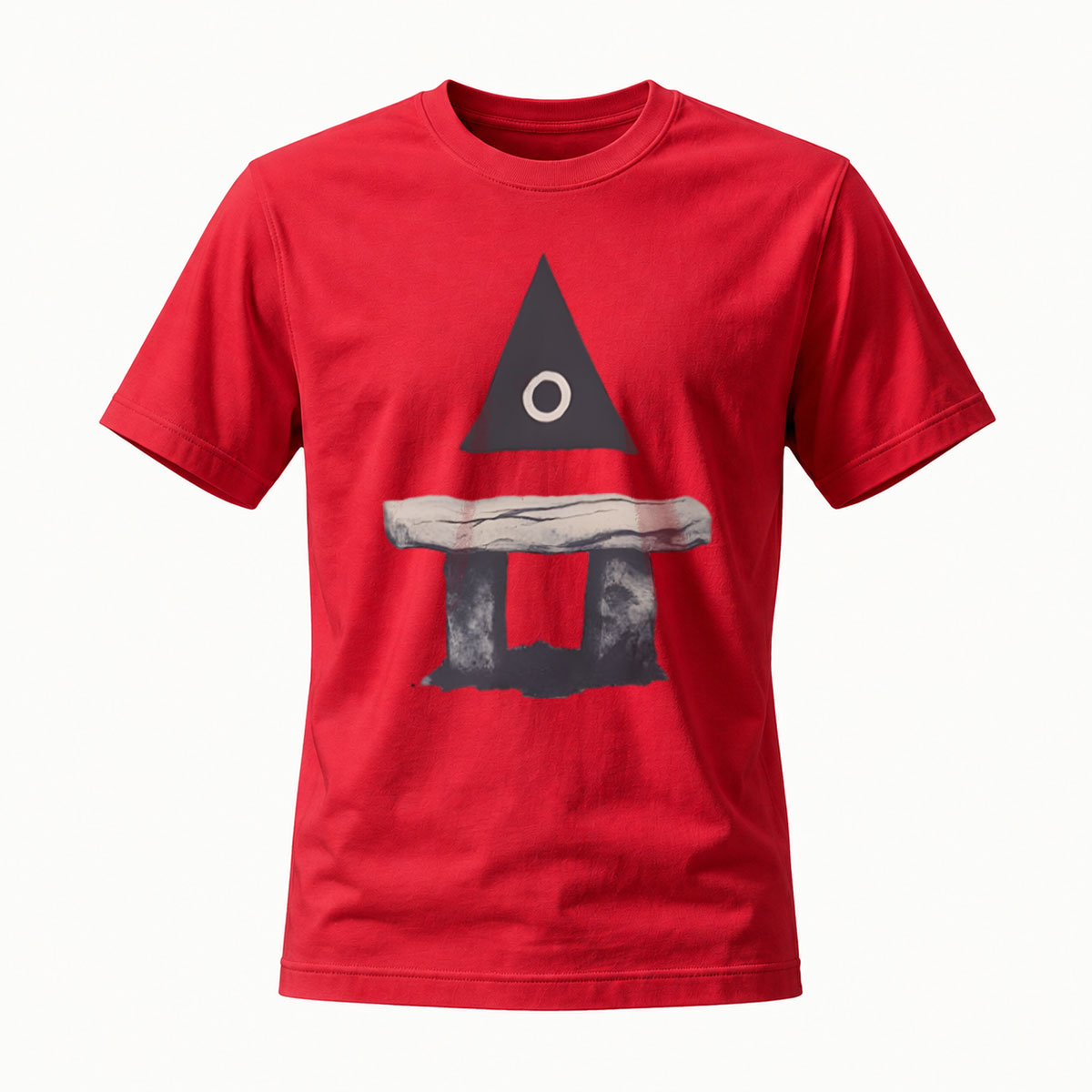 Black T-Shirt with Abstract Pyramid Print Men's Casual Wear Gift Idea - Image 5