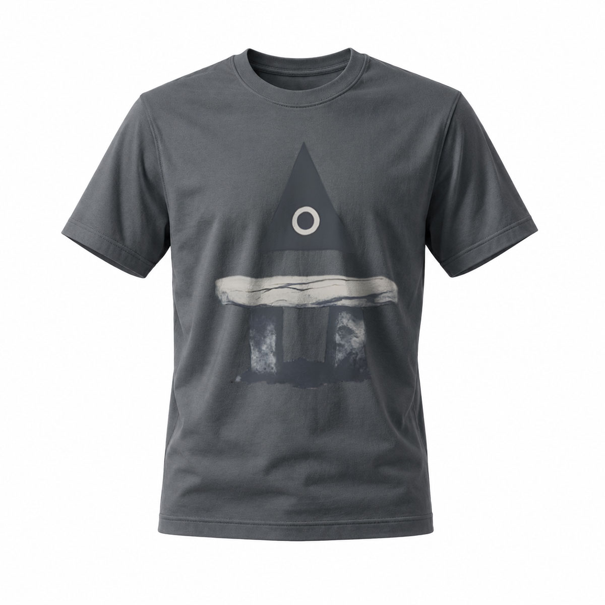 Black T-Shirt with Abstract Pyramid Print Men's Casual Wear Gift Idea - Image 6