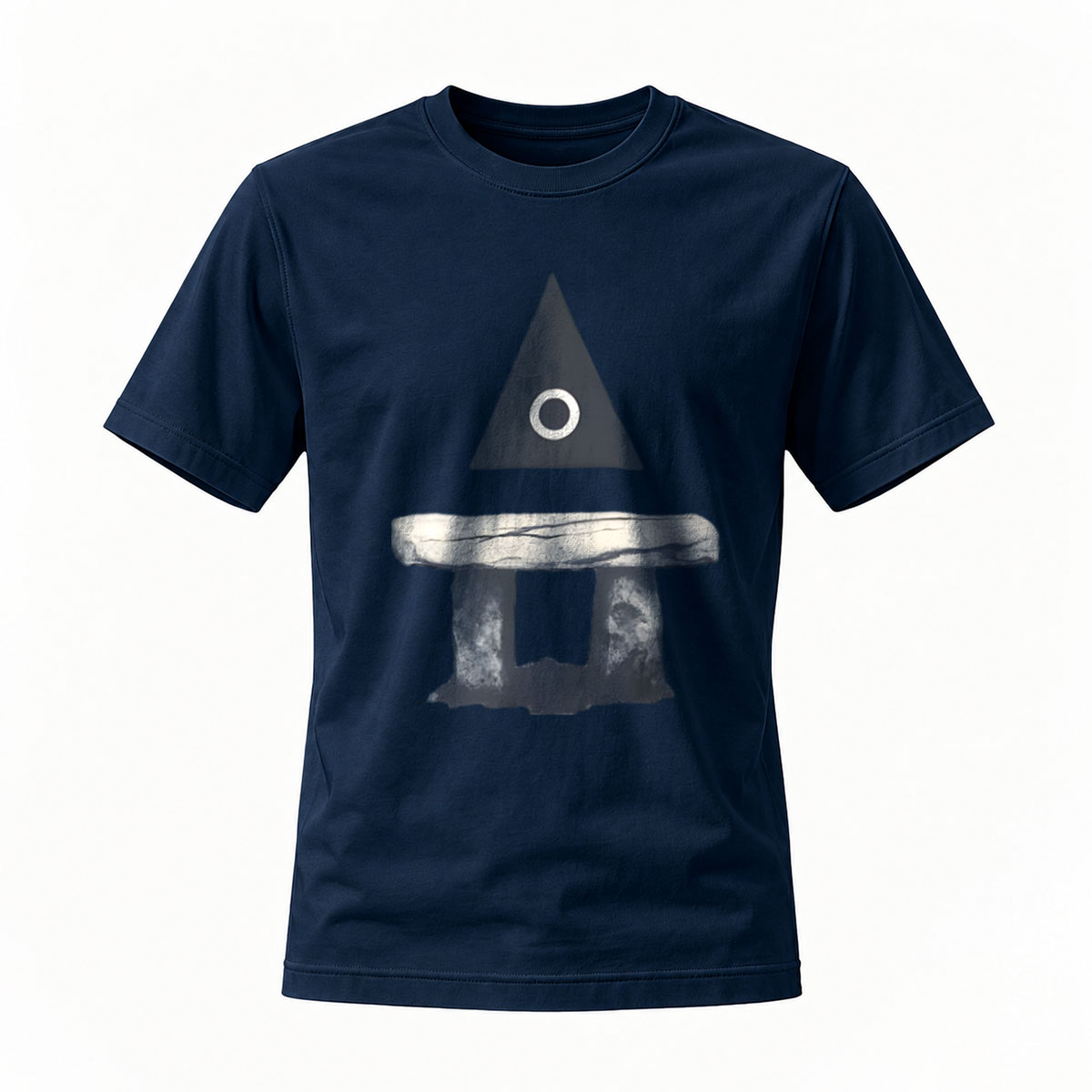 Black T-Shirt with Abstract Pyramid Print Men's Casual Wear Gift Idea - Image 7