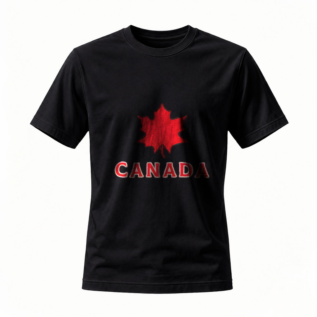 Canada Maple Leaf T-Shirt Men's Black Red Logo Casual Wear