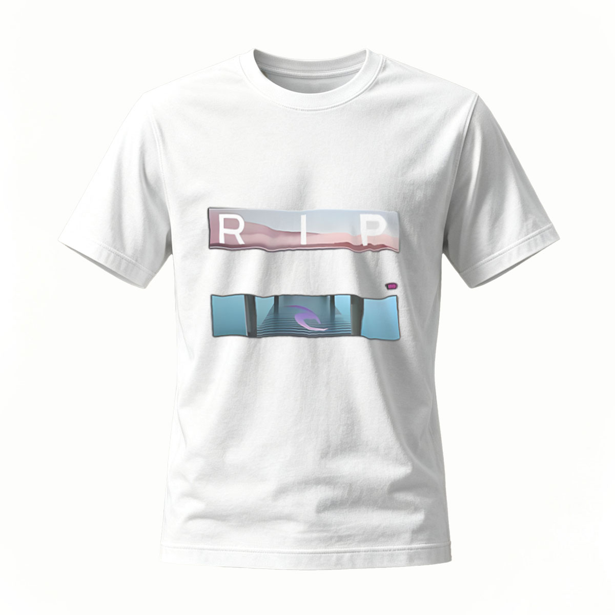 Black T-Shirt with Abstract Art Print Men's Casual Wear - Image 2