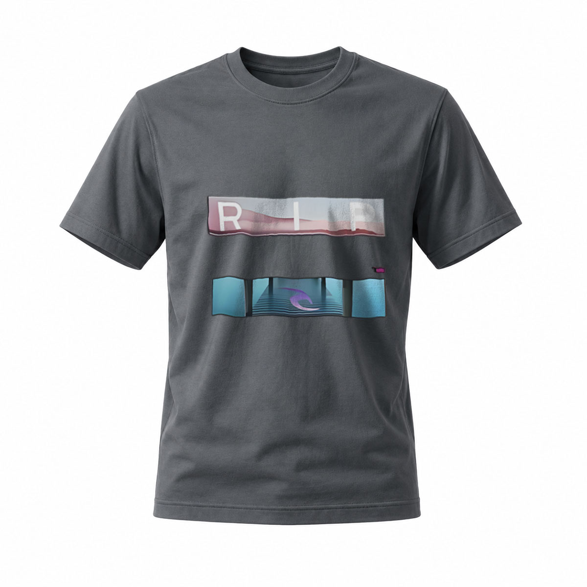 Black T-Shirt with Abstract Art Print Men's Casual Wear - Image 6