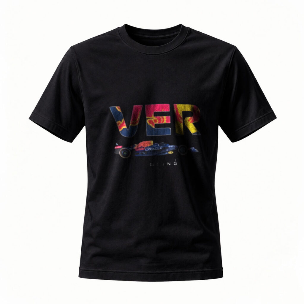 Verstappen F1 Racing Car T-Shirt Men's Black Design