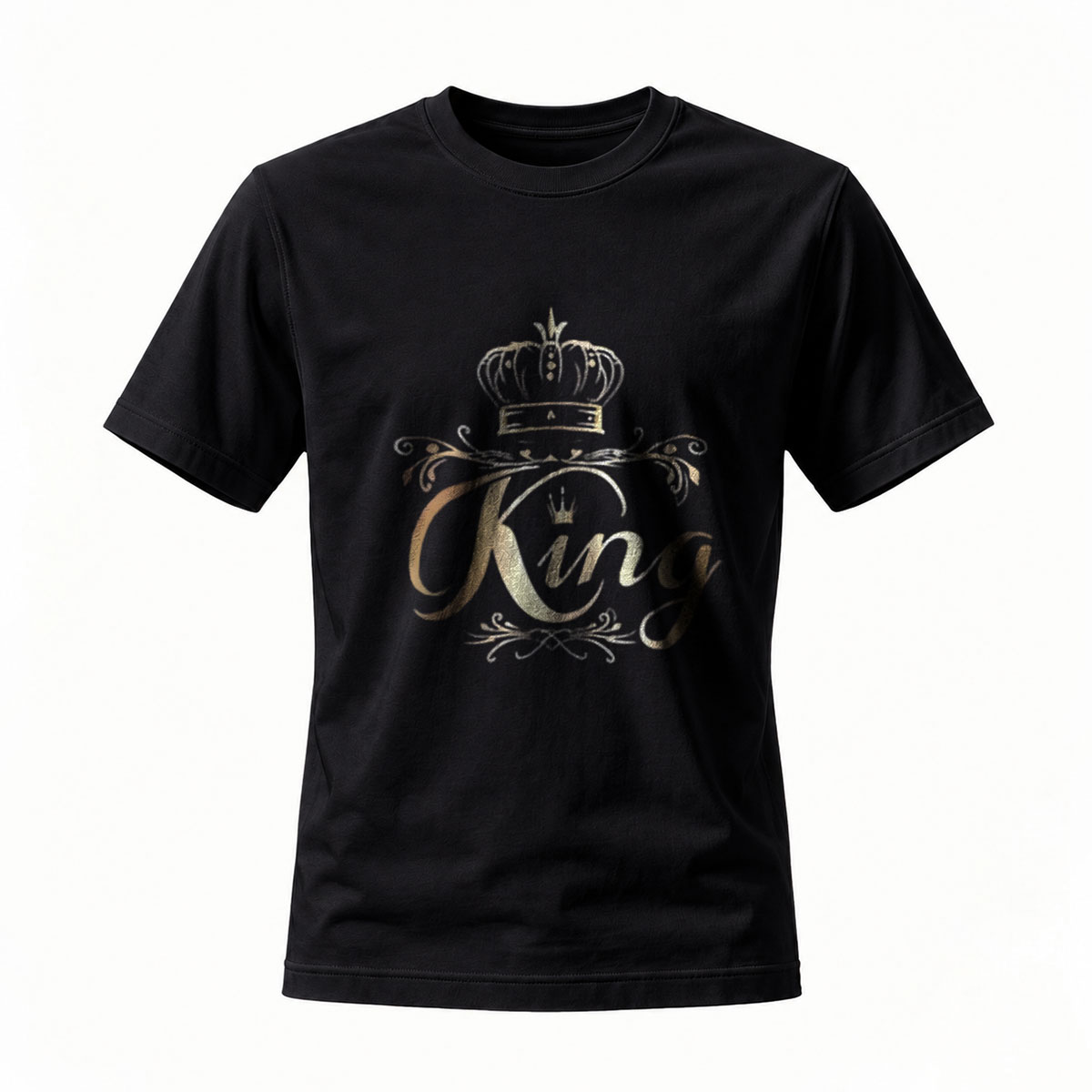 King Crown Gold Print Men's T-Shirt Fashion Casual Wear