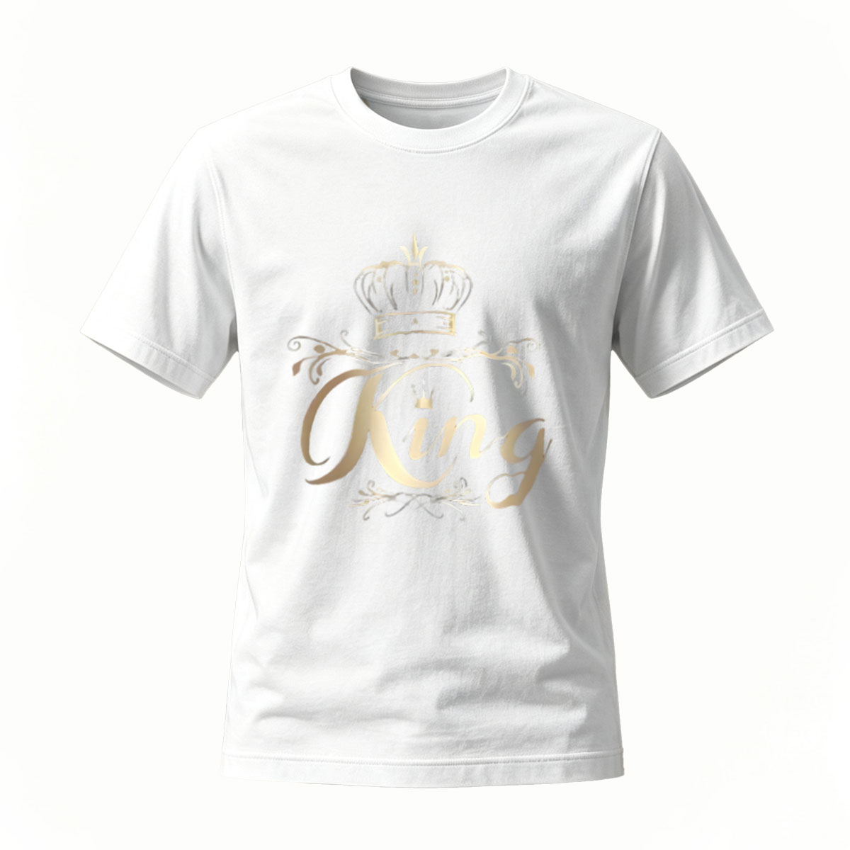 King Crown Gold Print Men's T-Shirt Fashion Casual Wear - Image 2